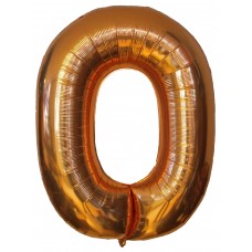 O bogstav guld folie ballon 40"/90cm (uden helium)
